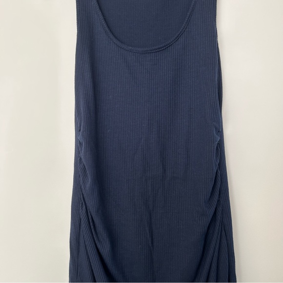 Ribbed Tank Dress in Navy Blue - Picture 2 of 11